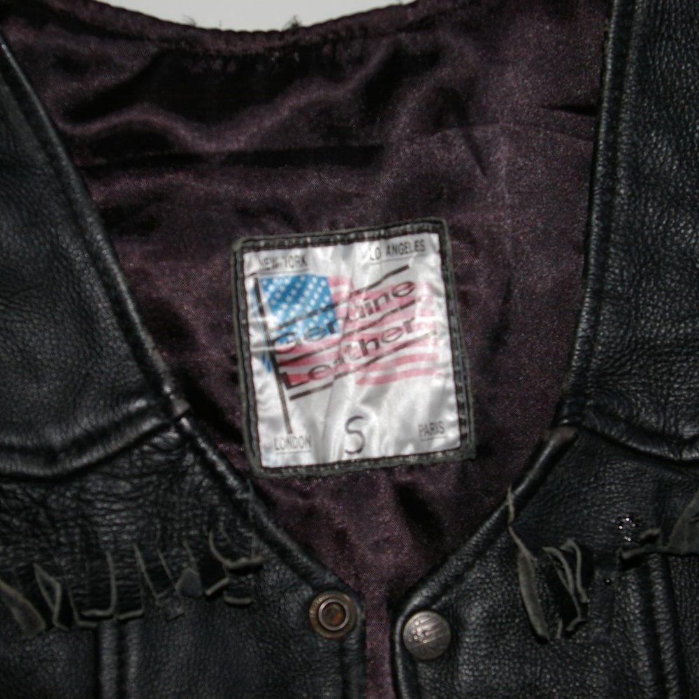 Genuine Leather Motorcycle Biker Vest - Picture 2 of 8